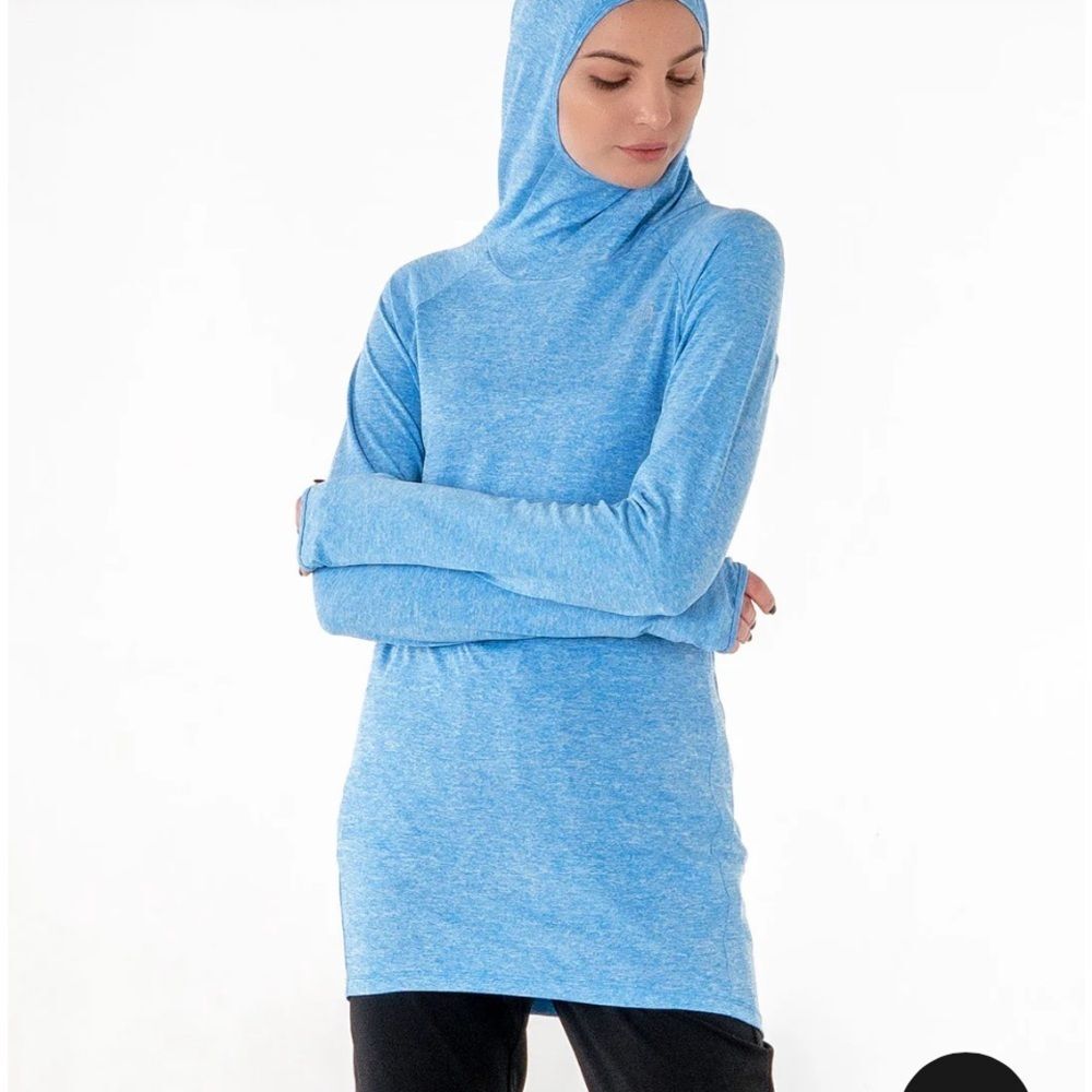 Halo Blue Long Sleeve Tunic Top size medium
